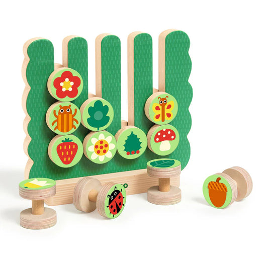12 piece Garden Vertical Wooden Game Spotty Dot Toys