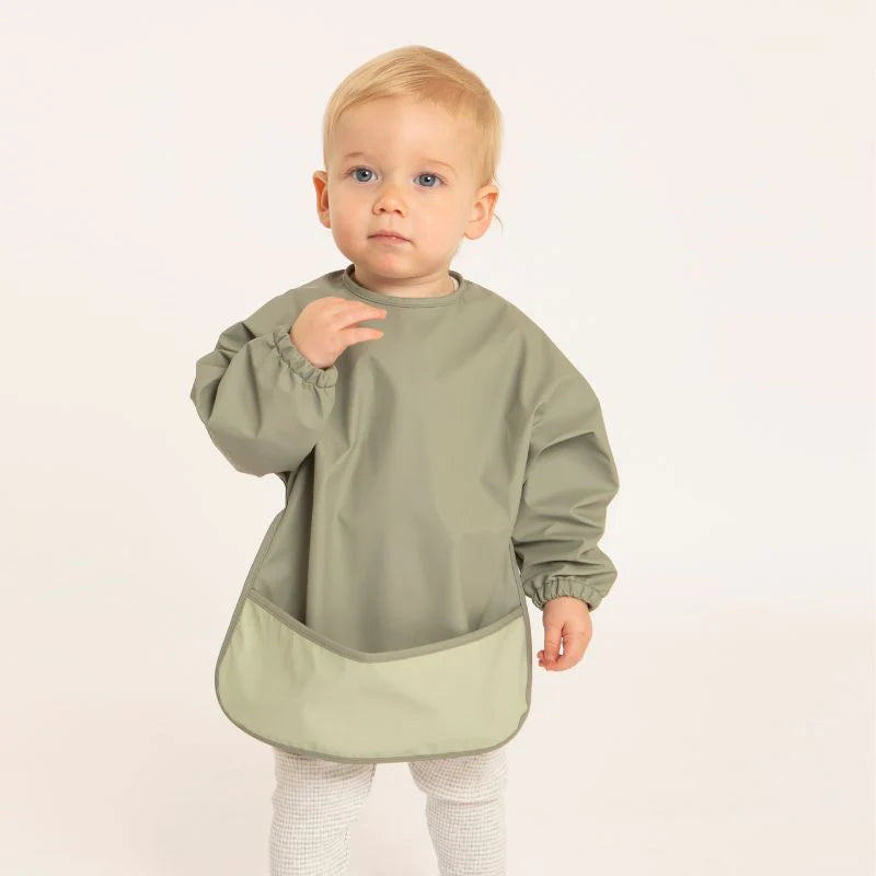 All4Ella Sage Long Sleeve Smock Bib Spotty Dot Toys