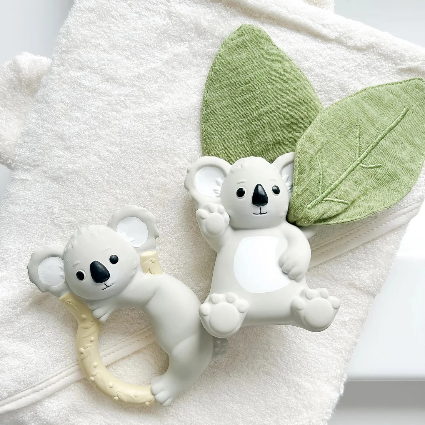 Banks the Natural Rubber Rattle & Scrunch Teether Toy Spotty Dot