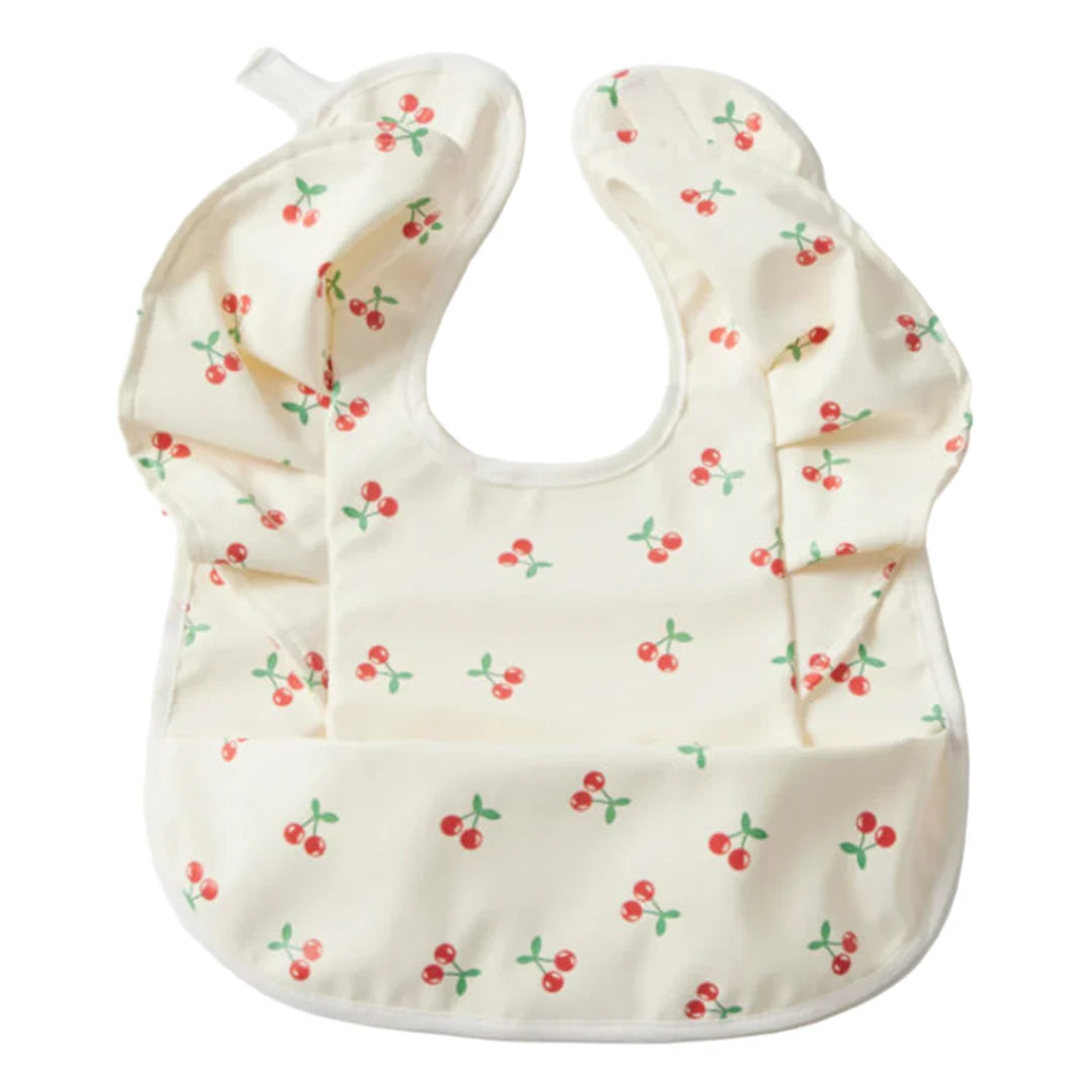 Cherry Frilled Bib Spotty Dot Baby