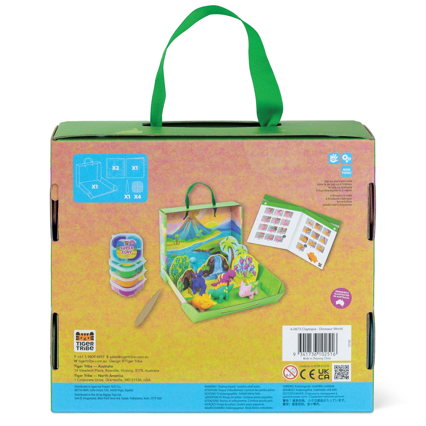 Claytopia Dinosaur World Air Dry Clay Kit Spotty Dot Toys