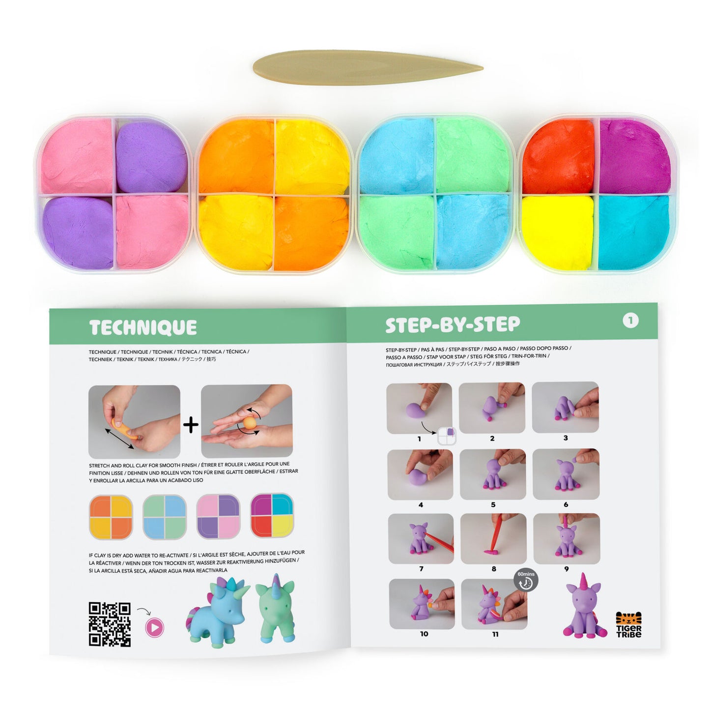 Claytopia Dinosaur World Air Dry Clay Kit Spotty Dot Toys