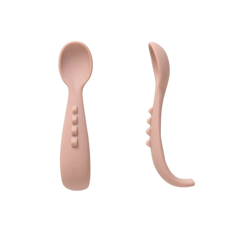 Comfy Grip Silicone Spoon Set Pink - Spotty Dot Baby