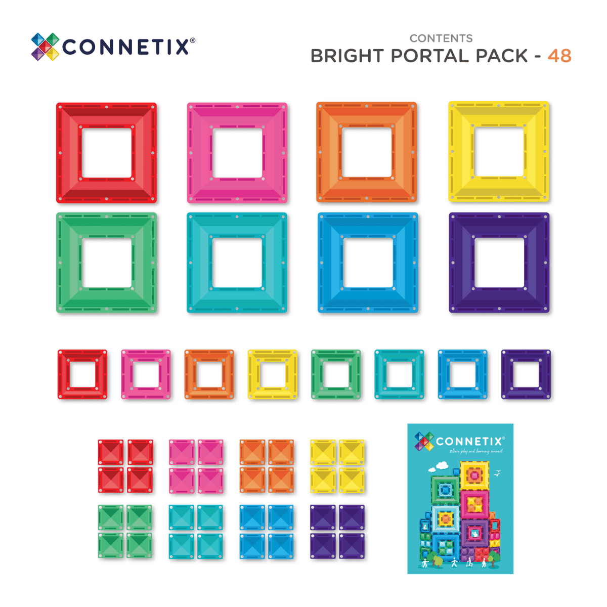 Connetix Magnetic Tiles Bright Portal Pack Spotty Dot Toys