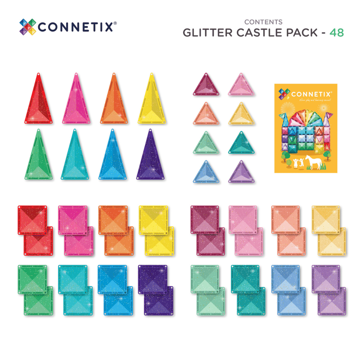 Connetix Magnetic Tiles Glitter Castle Pack Spotty Dot Toys
