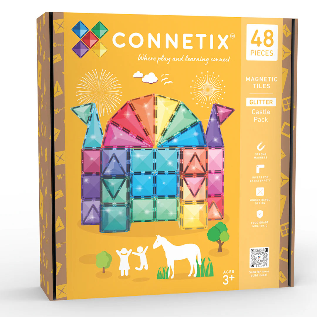 Connetix Magnetic Tiles Glitter Castle Pack Spotty Dot Toys