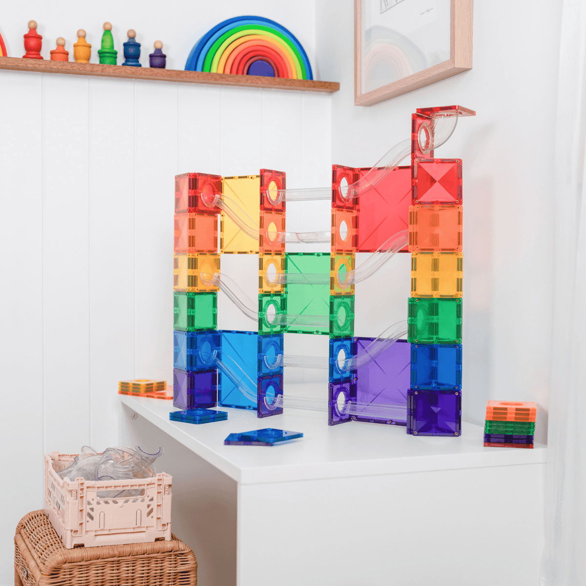 Connetix Magnetic Tiles Super Ball Run Pack Spotty Dot Toys