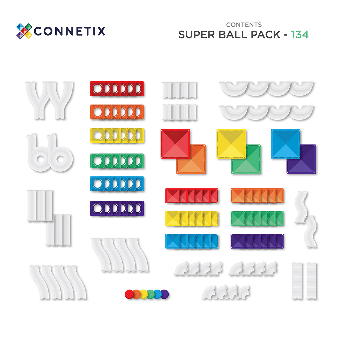 Connetix Magnetic Tiles Super Ball Run Pack Spotty Dot Toys