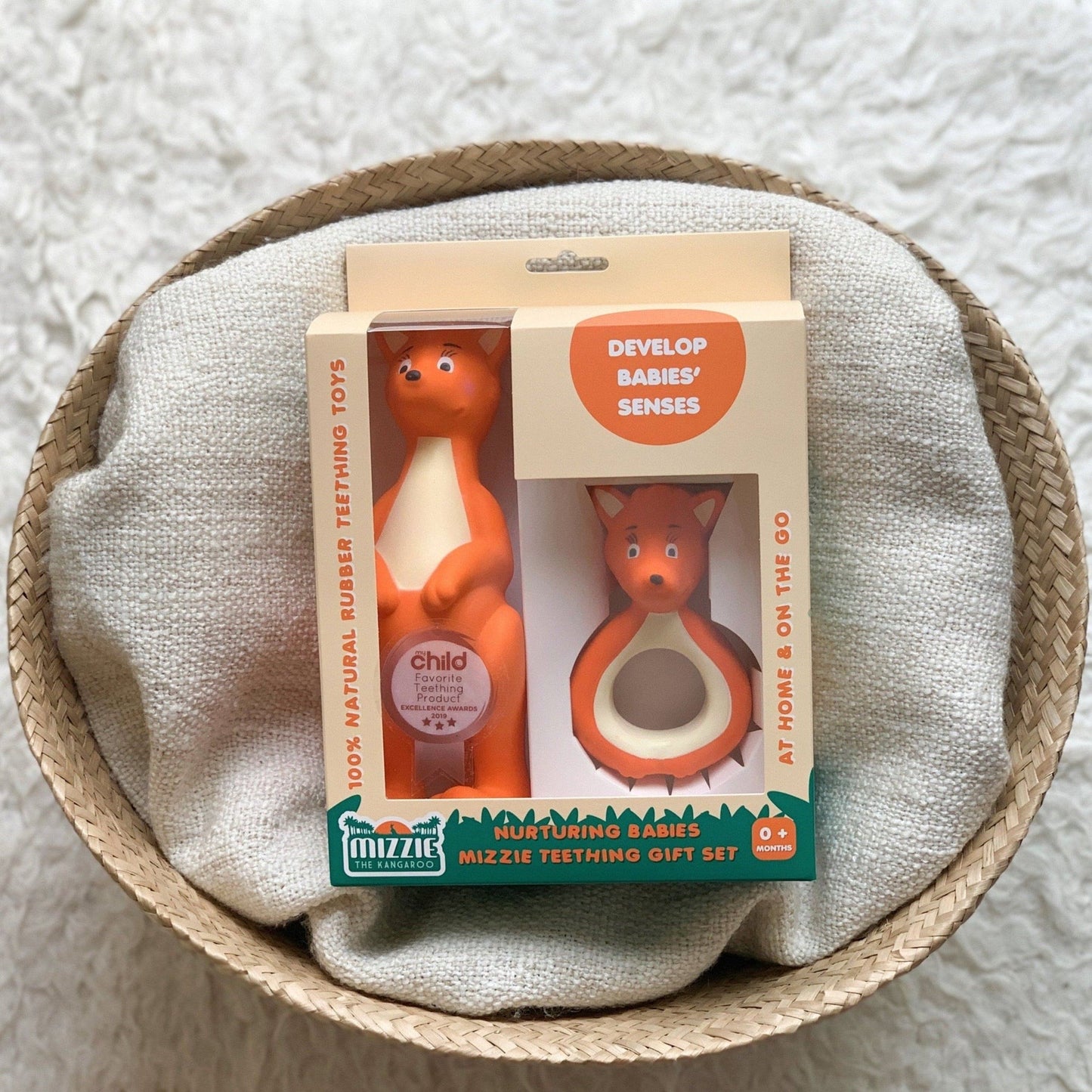 Mizzie the Kangaroo Teething Gift Set - Spotty Dot AU