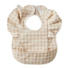 Gingham Frilled Bib Spotty Dot Baby