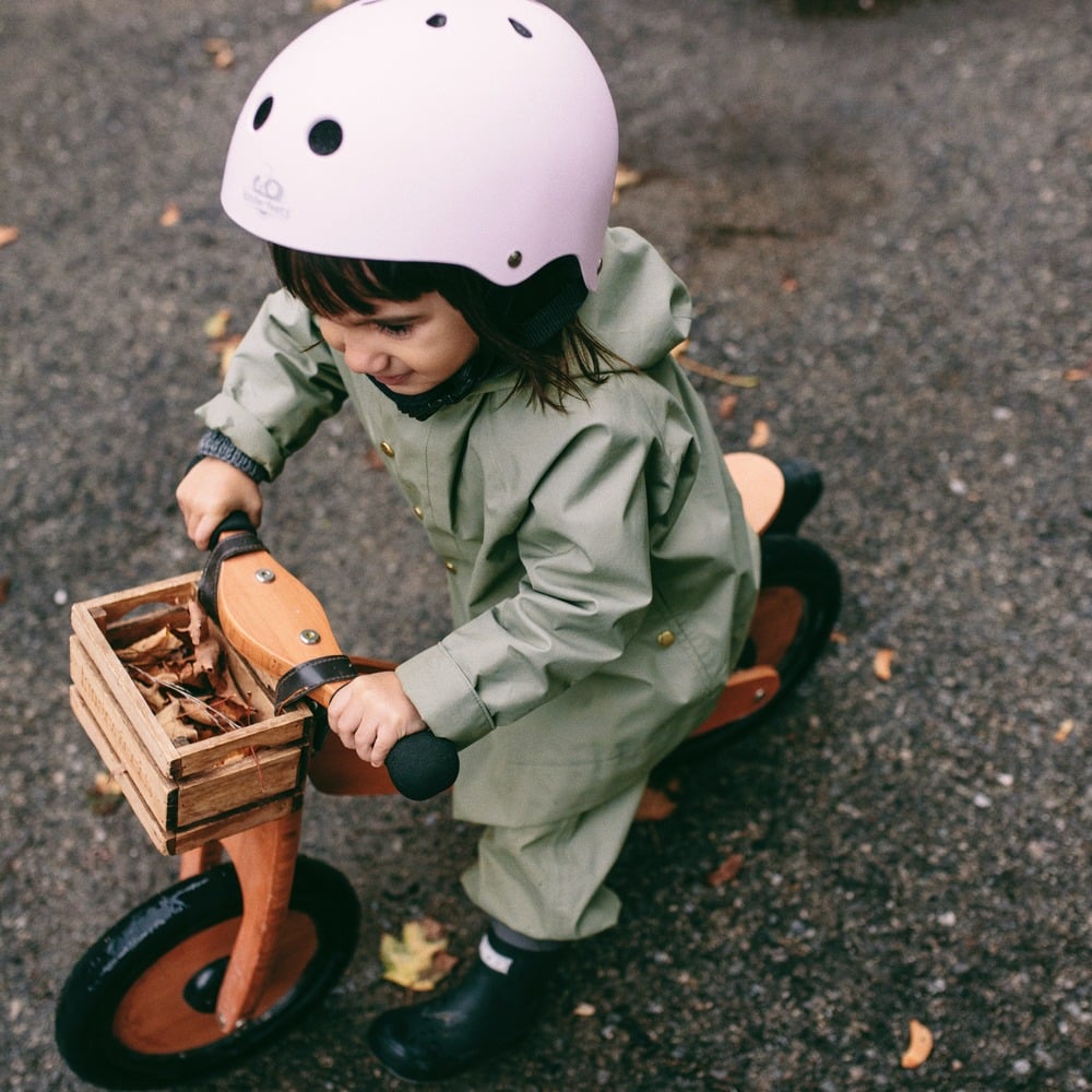 Matte Rose Kinderfeets Kids Helmet - Spotty Dot