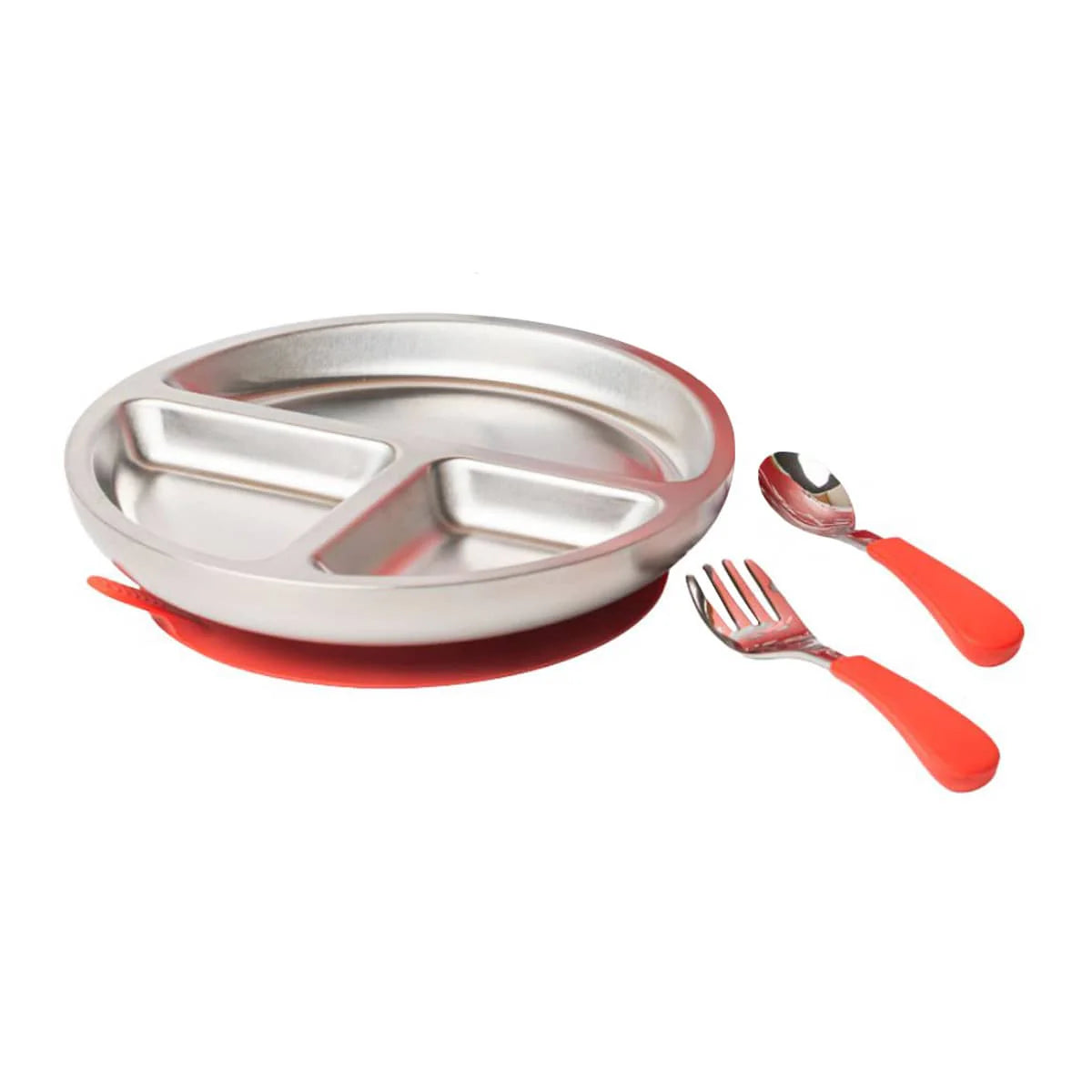 Lion-and-Lady-Stainless-Steel-Toddler-Plate-Fuchsia-Pink Spotty Dot Child