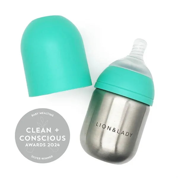 Lion & Lady Stainless Steel Feeding Bottle Spotty Dot Baby