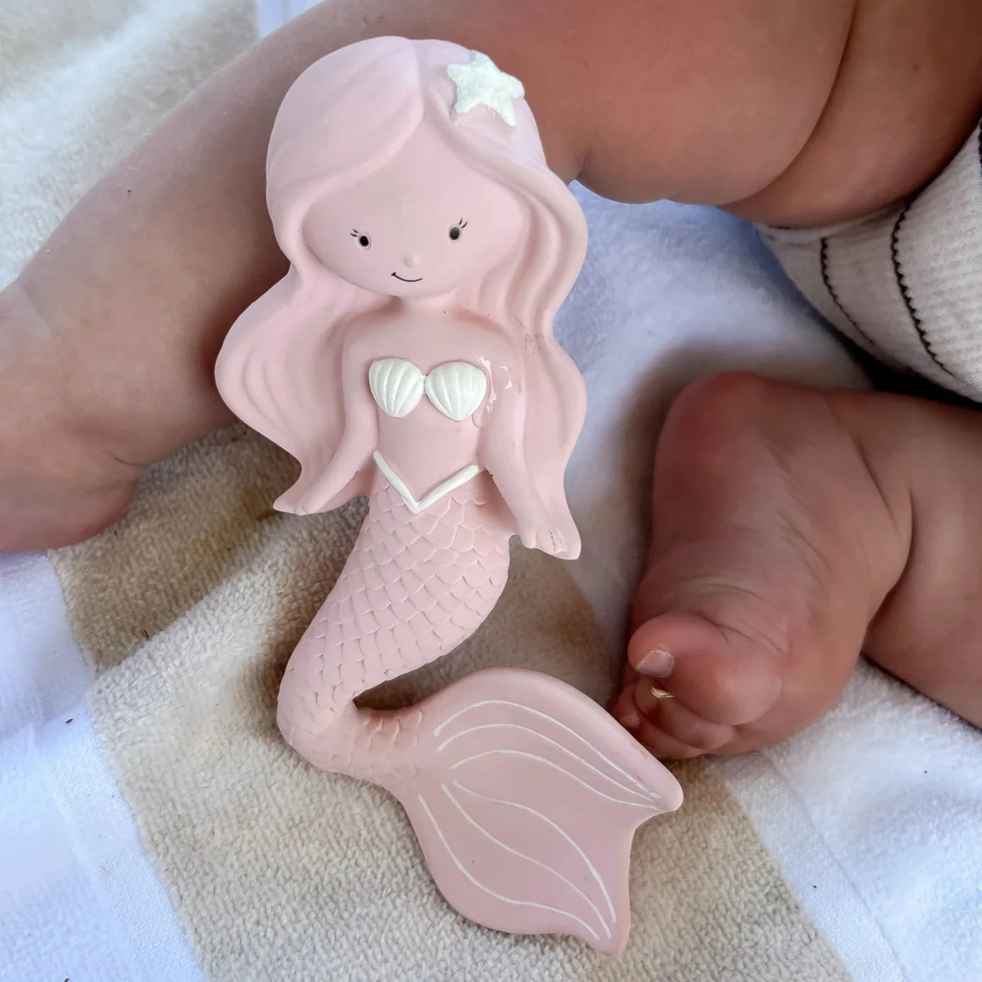 Maeve Mermaid Baby Teether Berry Spotty Dot