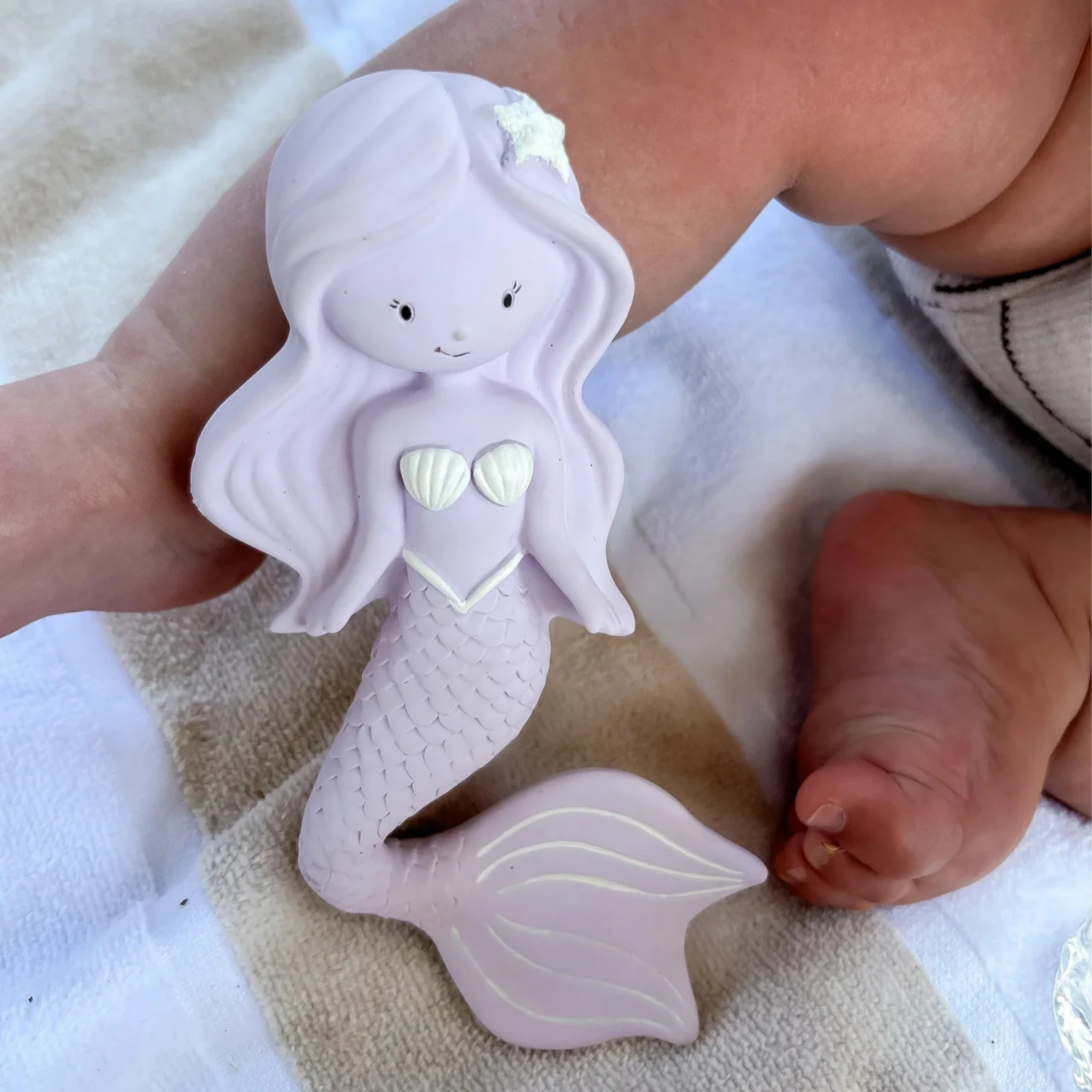 Maeve Mermaid Baby Teether Grape Spotty Dot