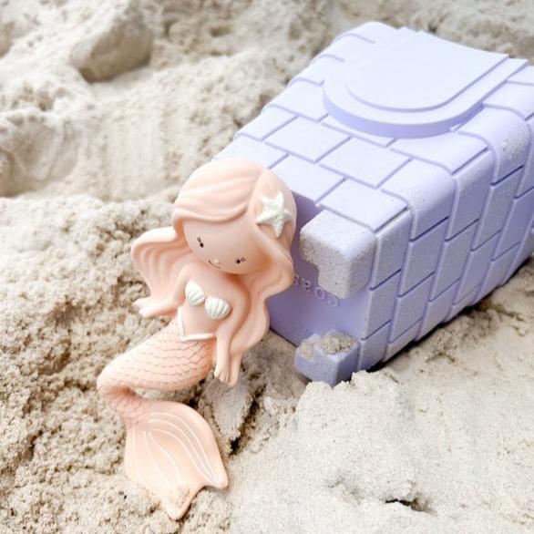 Maeve Mermaid Peach with Clovelly Lilac Sand Castle Bucket Spotty Dot Toys