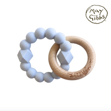 Load image into Gallery viewer, May Gibbs Moon Teether - Soft Blue - Spotty Dot
