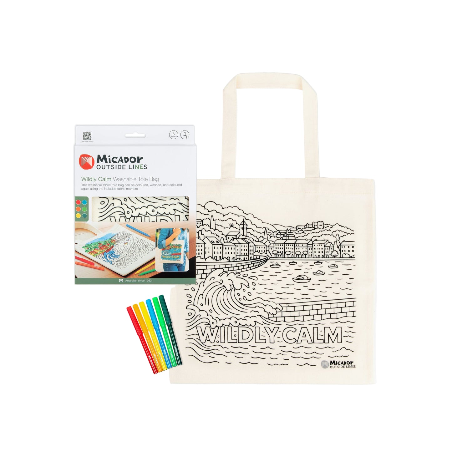 Micador Wildly Calm Washable Tote Bag Beautifully Unfinished Spotty Dot Toys