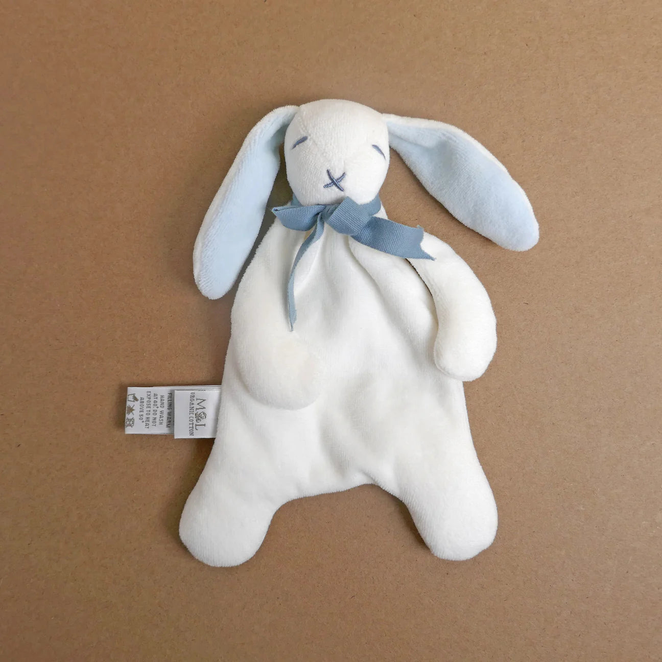 Mini 20cm Blue Baby Organic Cotton Comforter Bunny Toy Spotty Dot