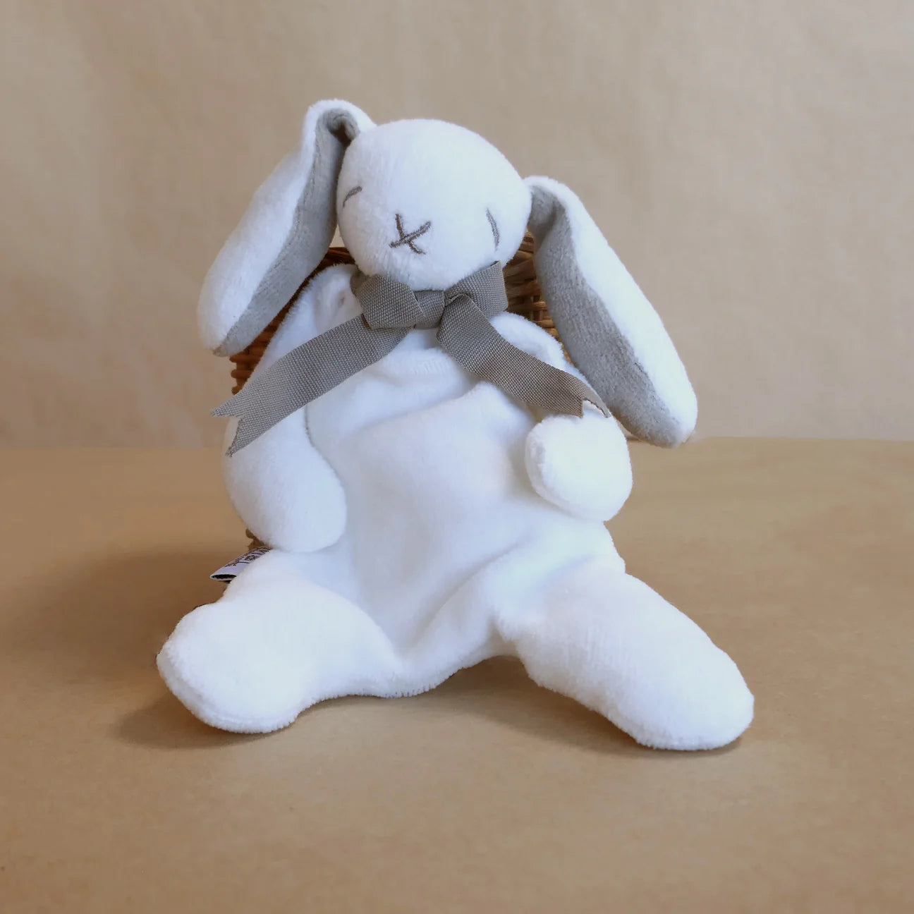 Mini 20cm Grey Baby Organic Cotton ComforterBunny Toy Spotty Dot