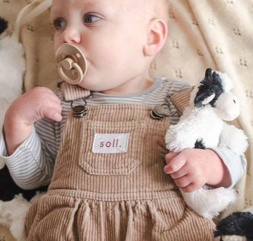 Mini Clover the Cow Rattle Black & White Spotty Dot Toys