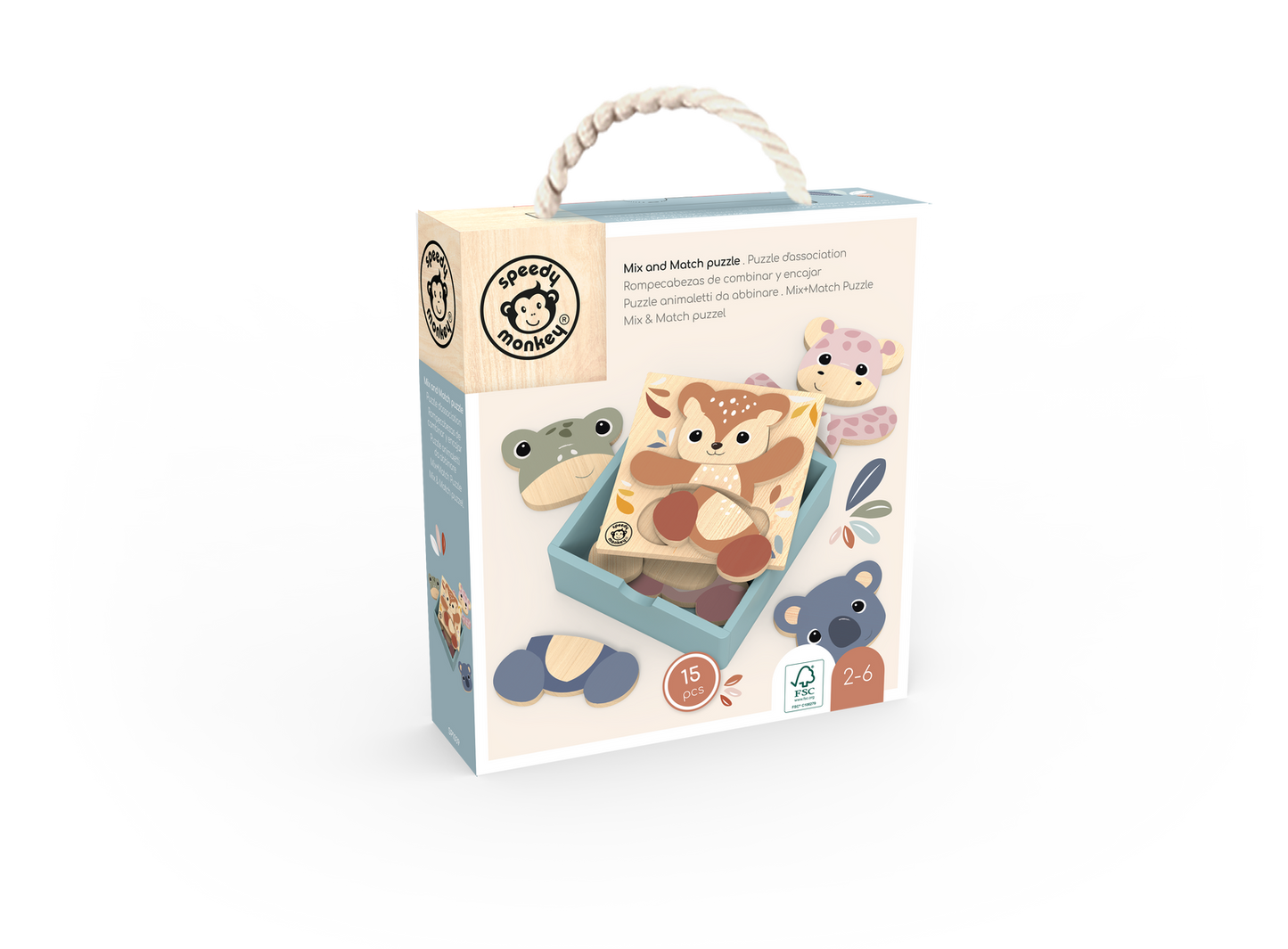 Mix and Match Wooden Puzzle Spotty Dot Toys