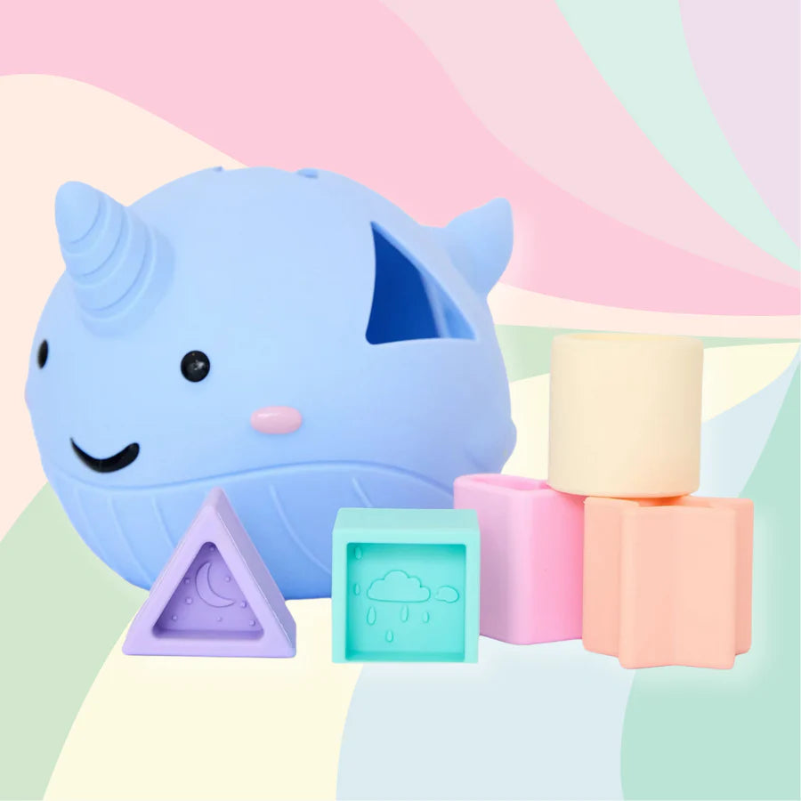 Narwhal Silicone Shape Sorter Spotty Dot Toys