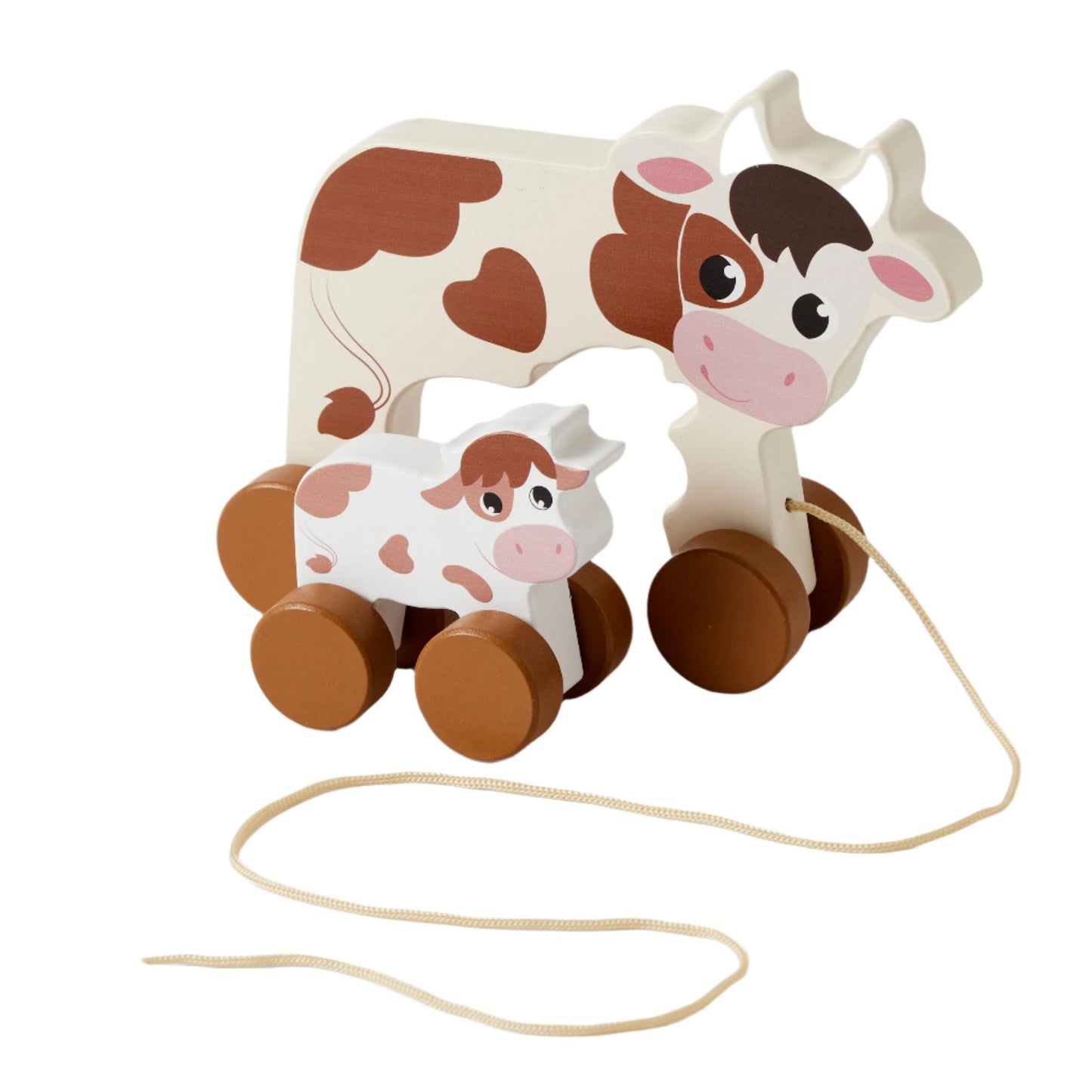 Pull Along Cow & Baby - Spotty Dot Toys