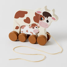 Load image into Gallery viewer, Pull Along Cow &amp; Baby - Spotty Dot Toys
