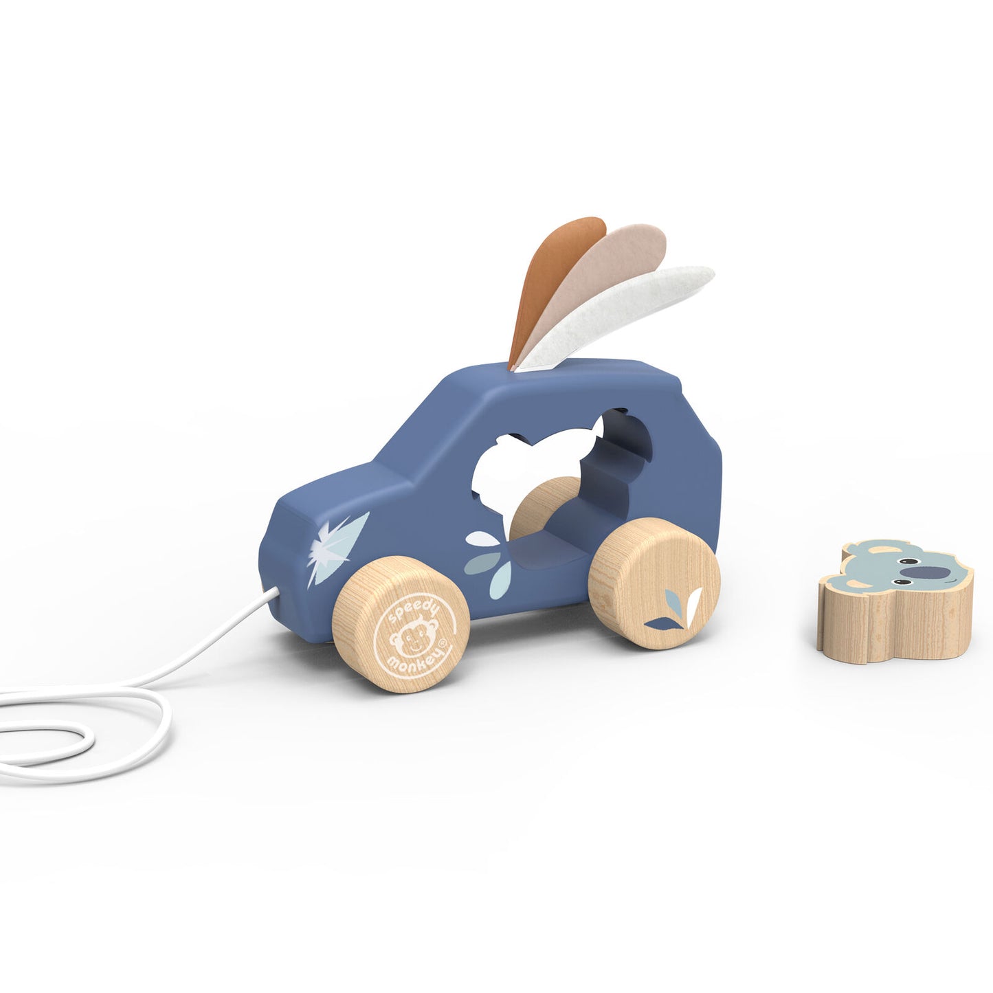 Pull Along Car Speedy Monkey Spotty Dot Toys