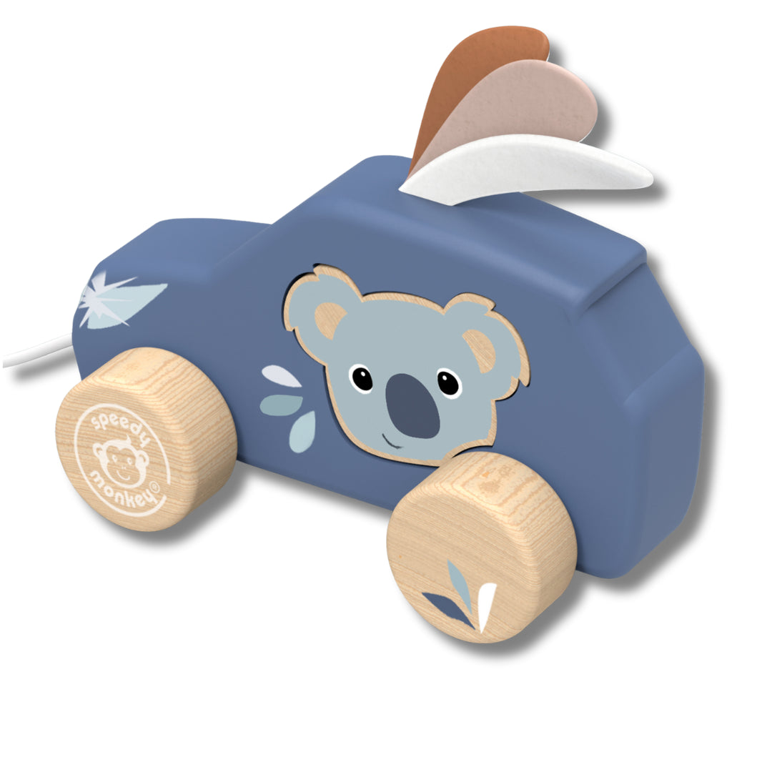 Pull Along Car Speedy Monkey Spotty Dot Toys