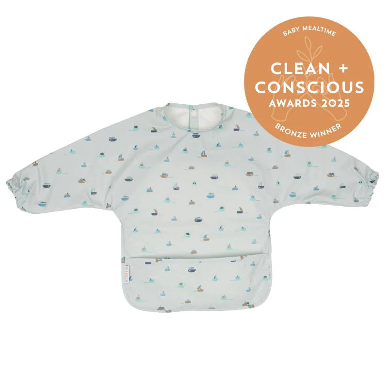 Recycled Long Sleeve Patterned Bibs - 3 designs - 6 Months +