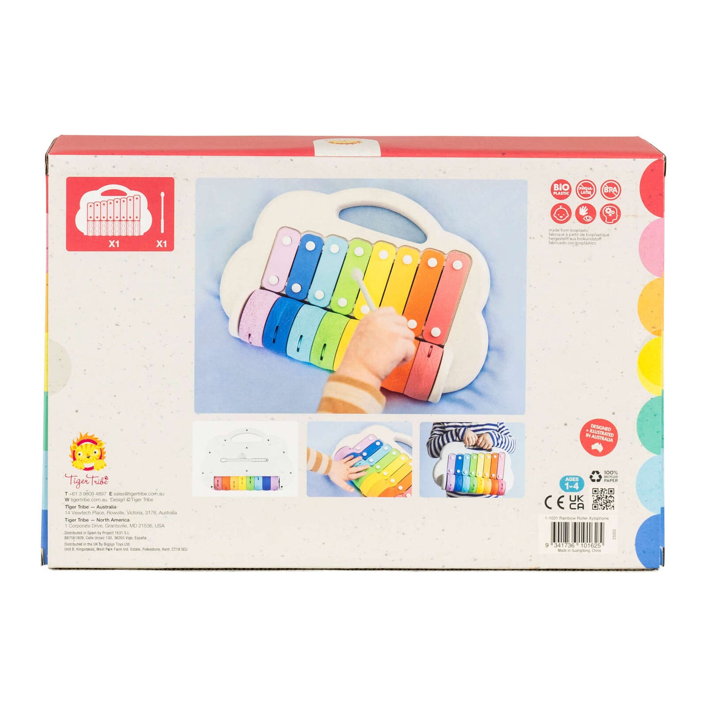 Rainbow Roller Xylophone - Spotty Dot Toys