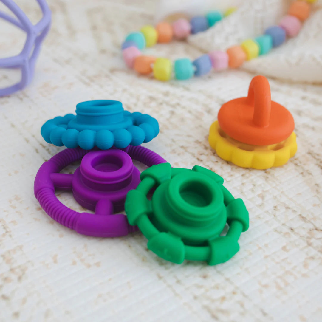 Rainbow Stacker Silicone Teether Toy Spotty Dot Toys