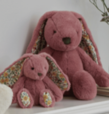 White & Raspberry Floral Bunnies Spotty Dot Toys