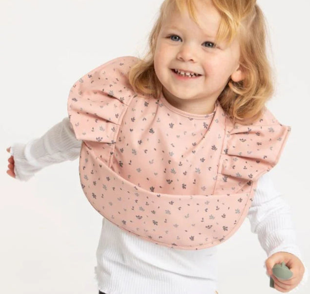 Recycled Frill Bib Leaves Spotty Dot Kids