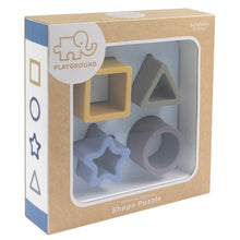 Load image into Gallery viewer, Silicone Shape Puzzle - Rose &amp; Steel Blue - 6M+
