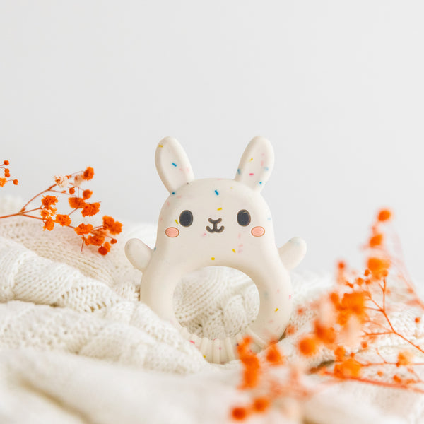 Silicone Bunny Teether - Spotty Dot Toys AU