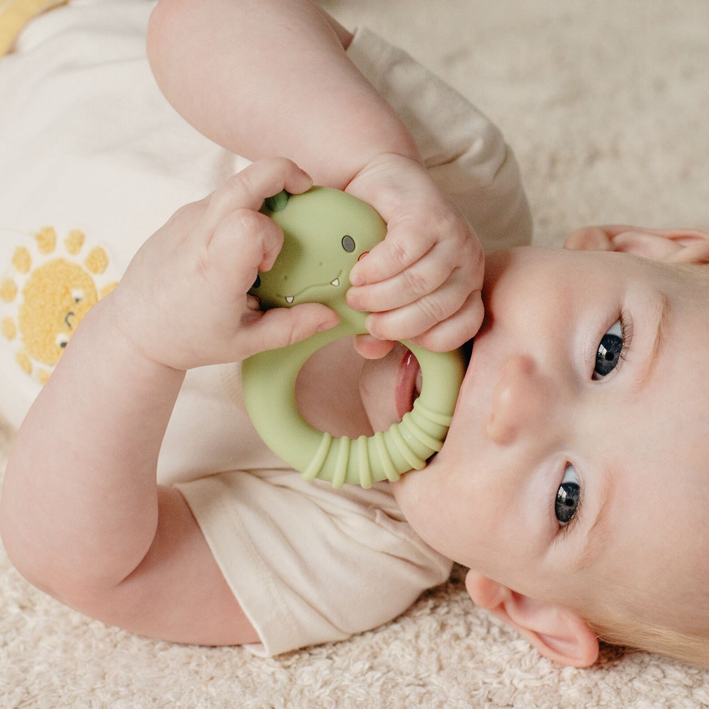 Silicone Dino Teether Spotty Dot