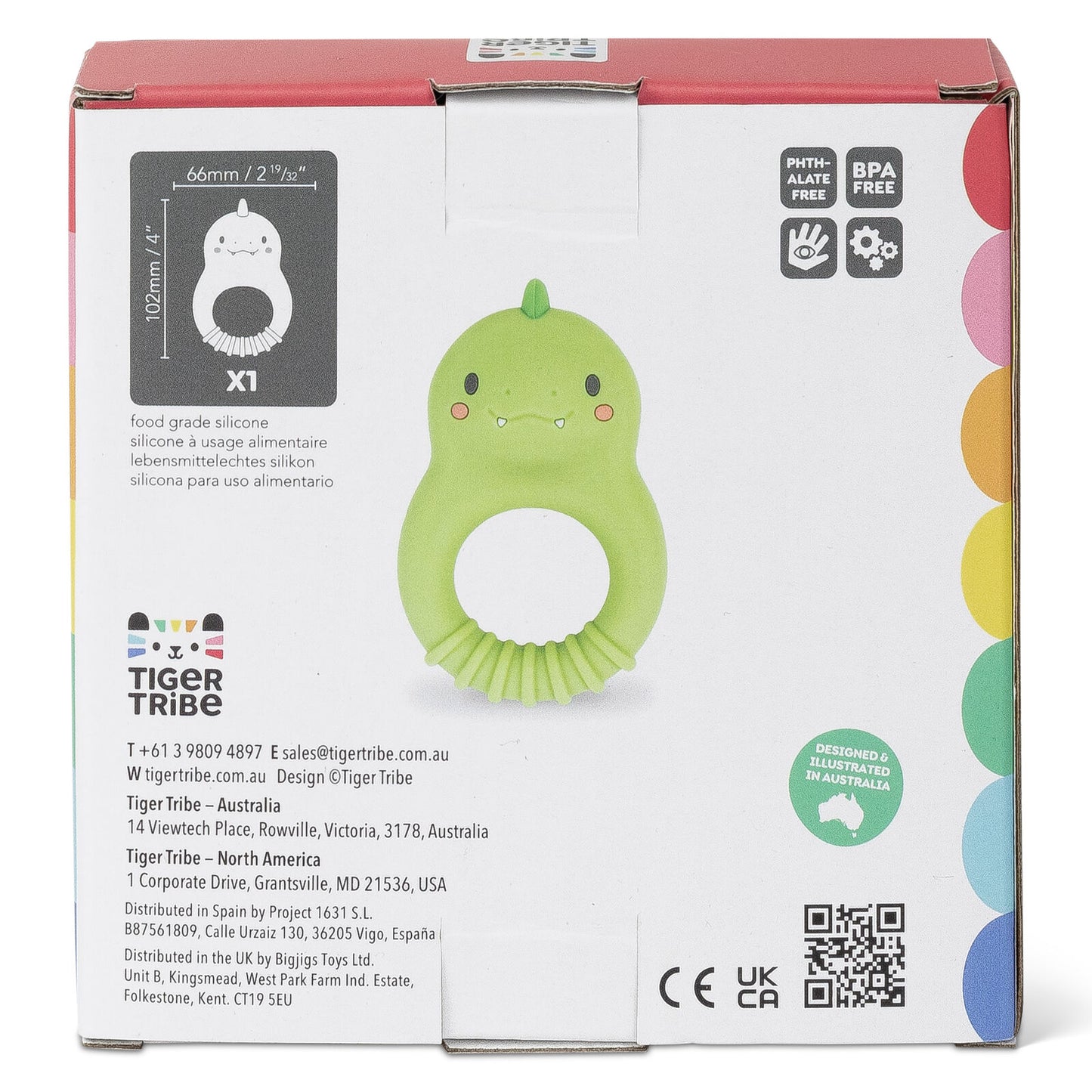 Silicone Dino Teether Spotty Dot