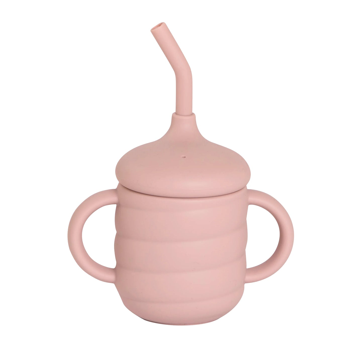 Silicone two hand Sippy Cup Dusty Pink - Spotty Dot