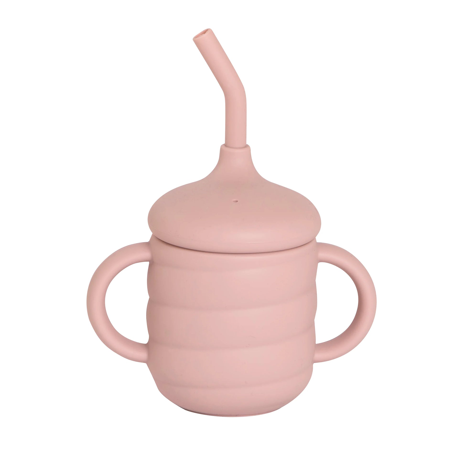 Silicone two hand Sippy Cup Dusty Pink - Spotty Dot