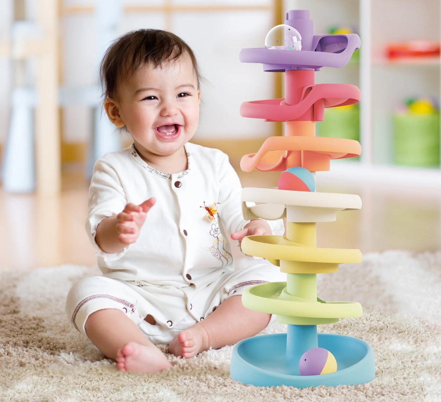 Spiral Tower Eco Toy Spotty Dot Kids