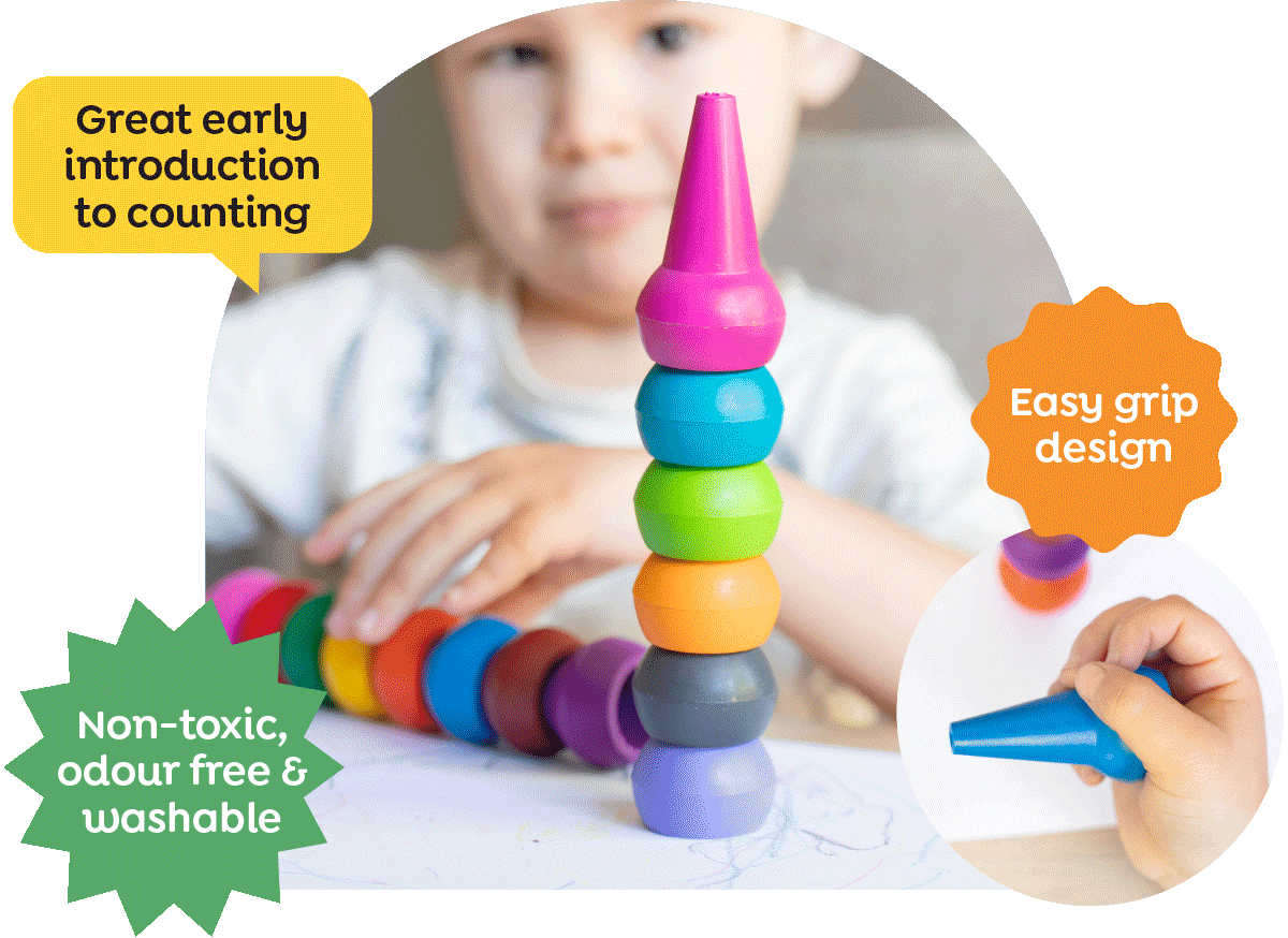 Stackable Crayons Candy & Rainbow Spotty Dot Toys