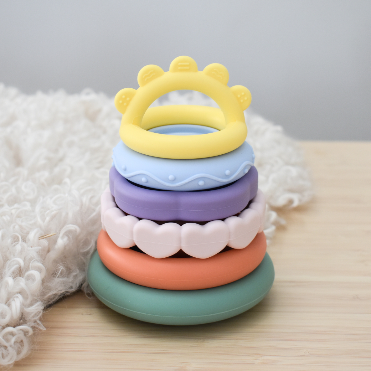 Rainbow Stacking Teether Toy - Spotty Dot