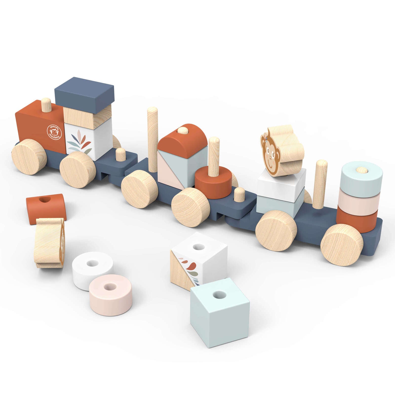 Wooden Stacking Train - Spotty Dot Toys