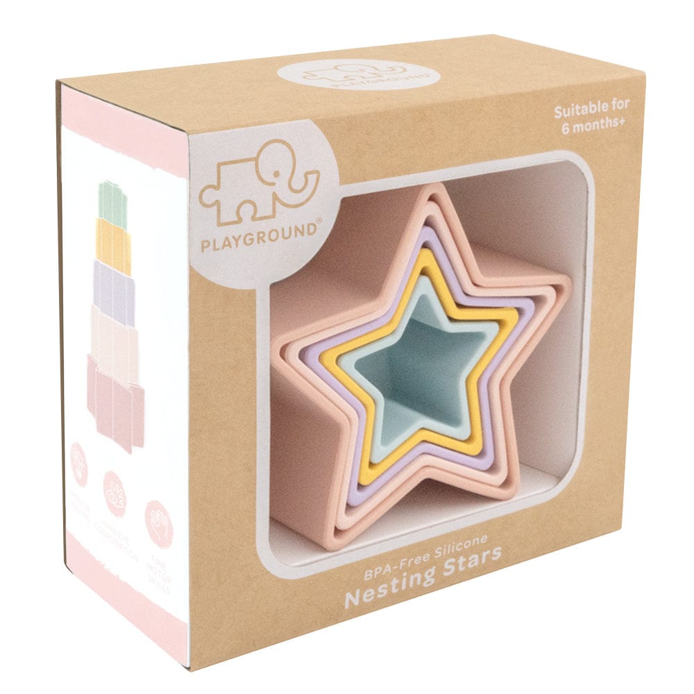 Star Silicone Nesting Blocks Pastel - Spotty Dot Toys