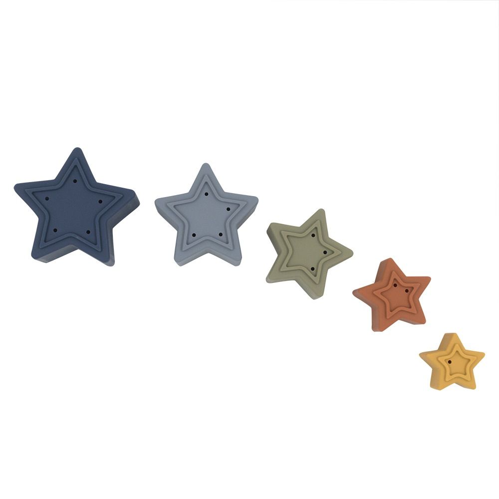 Star Silicone Nesting Blocks Blue - Spotty Dot Toys