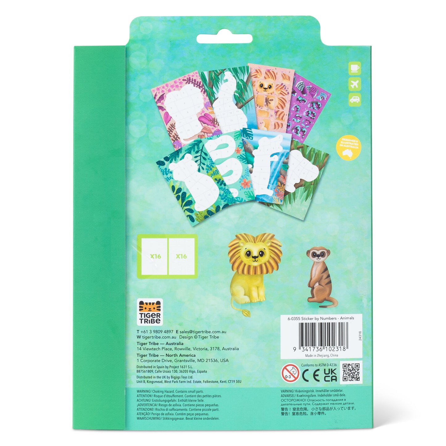Sticker by Numbers Animals Spotty Dot Toys