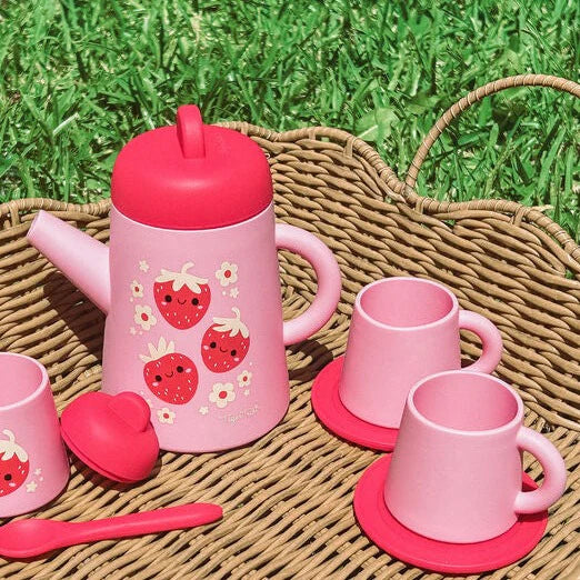 Strawberry Patch Silicone Tea Set Spotty Dot Toys